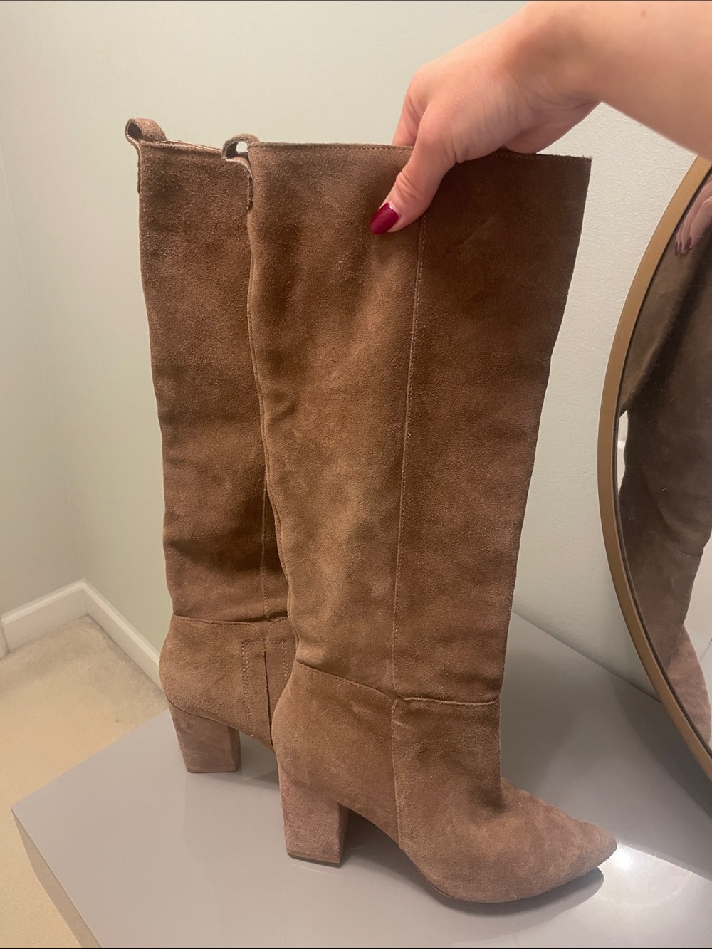 Steve Madden Tall Suede Boots - Brown